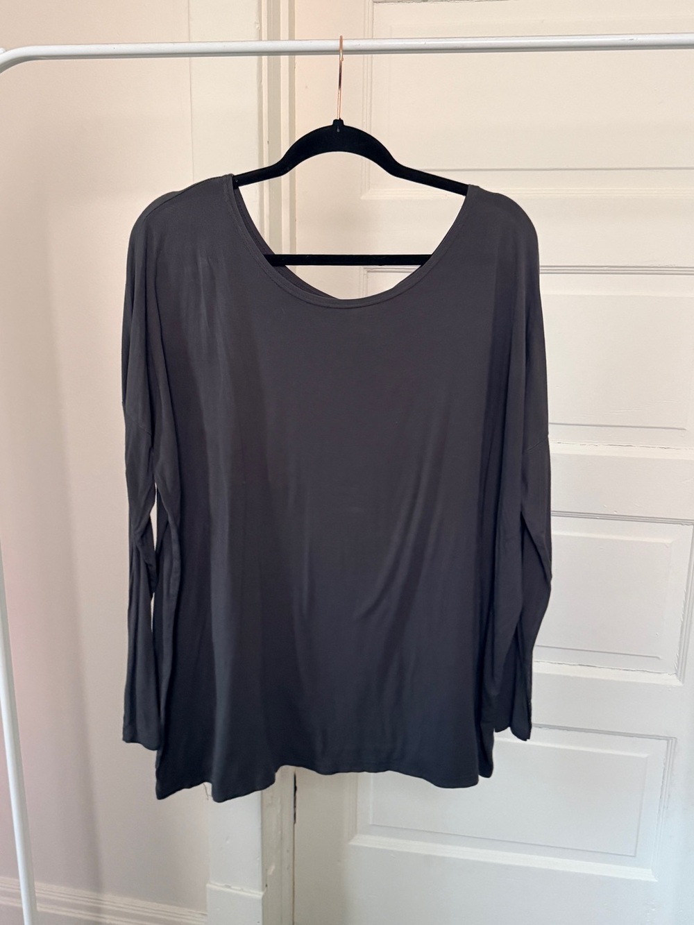 Piko 1988 Scoop Neck Long-Sleeve Top - Charcoal